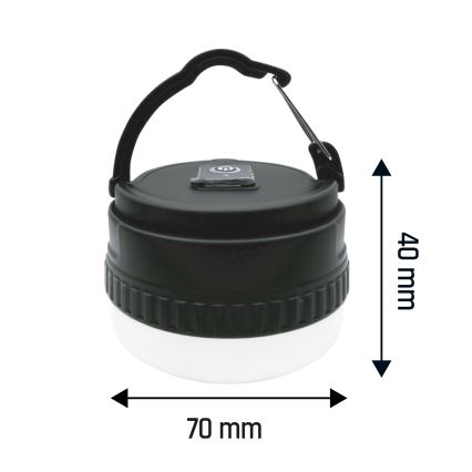 Lampe LED portable rechargeable LUMINA POCKET LED/5V 500 mAh, noire