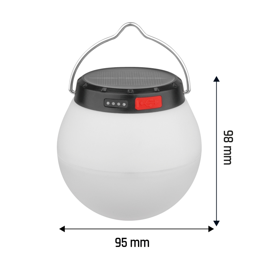 Lampe LED solaire rechargeable, portable et dimmable LUMINA ORB LED/5V 800 mAh