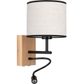 Lampe murale LED BOHO 1xE27/25W/230V + LED/1W/230V chêne