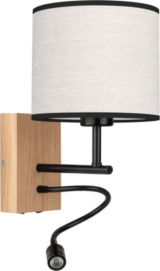 Lampe murale LED BOHO 1xE27/25W/230V + LED/1W/230V chêne