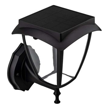 Lampe murale solaire LED/2W/3,7V 3000/6000K IP65 2200 mAh noire