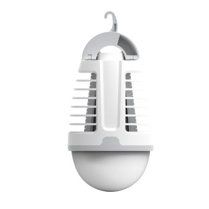 Lampe portable rechargeable avec piège à insectes LED/5W/1800 mAh IPX4 blanc/gris