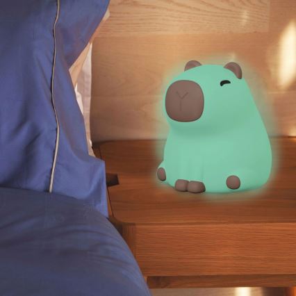 Lampe tactile pour enfants RGBW à intensité variable LED/1W/5V USB 1200 mAh capybara