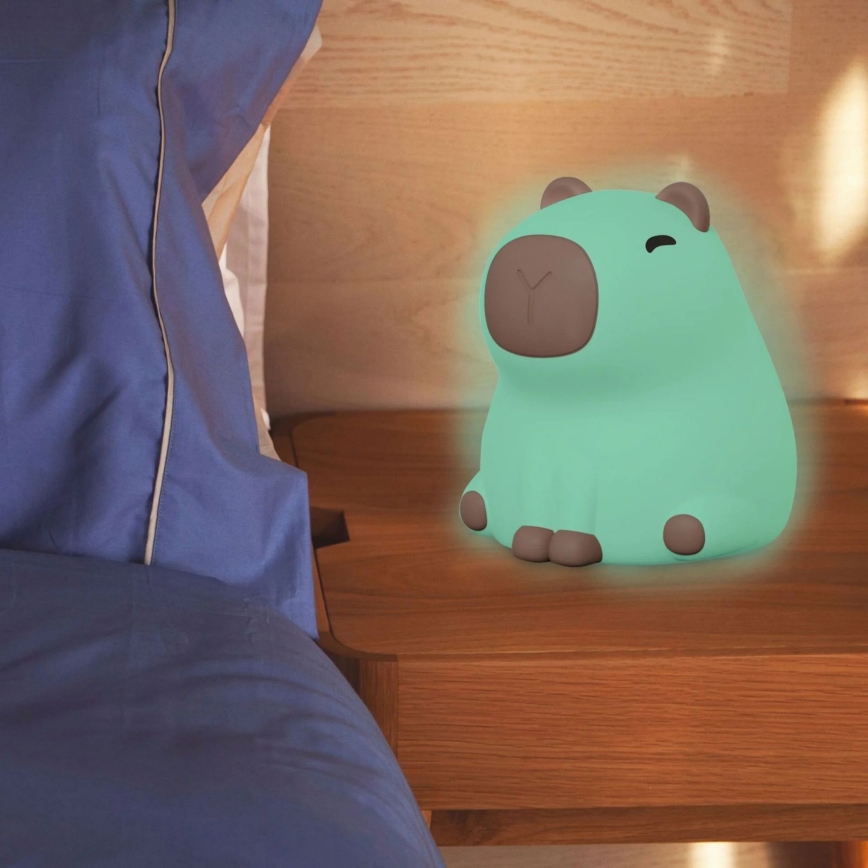 Lampe tactile pour enfants RGBW à intensité variable LED/1W/5V USB 1200 mAh capybara