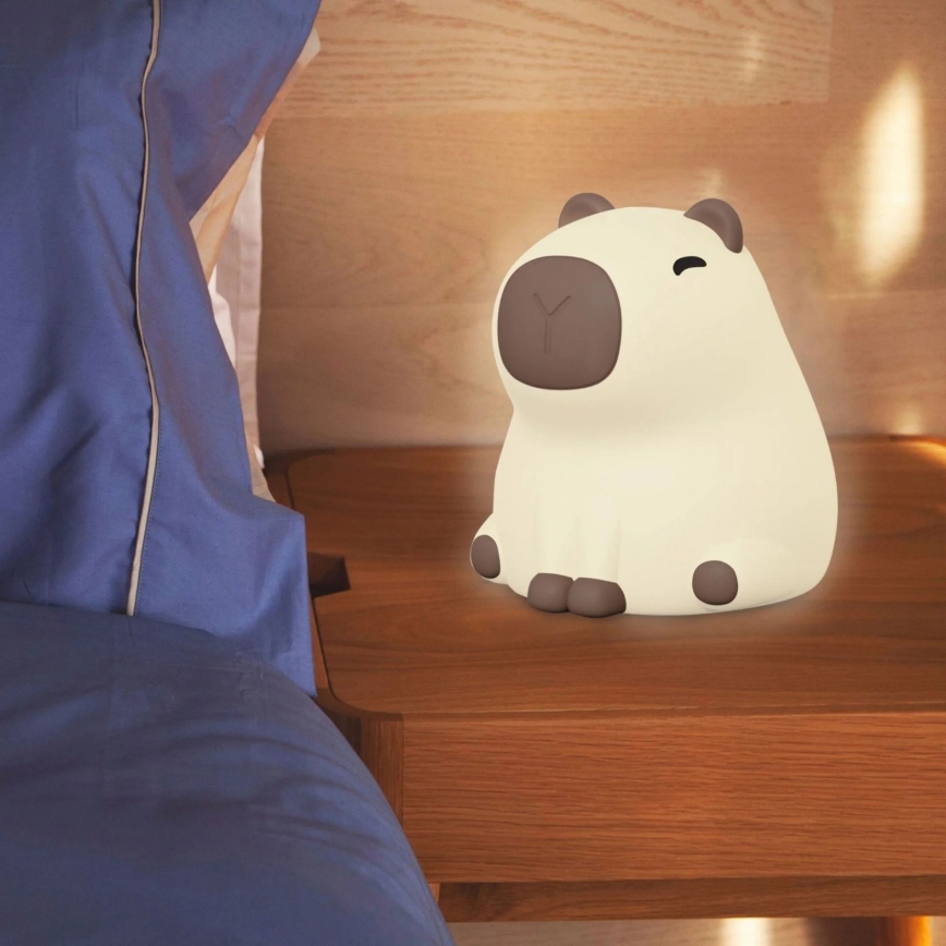 Lampe tactile pour enfants RGBW à intensité variable LED/1W/5V USB 1200 mAh capybara