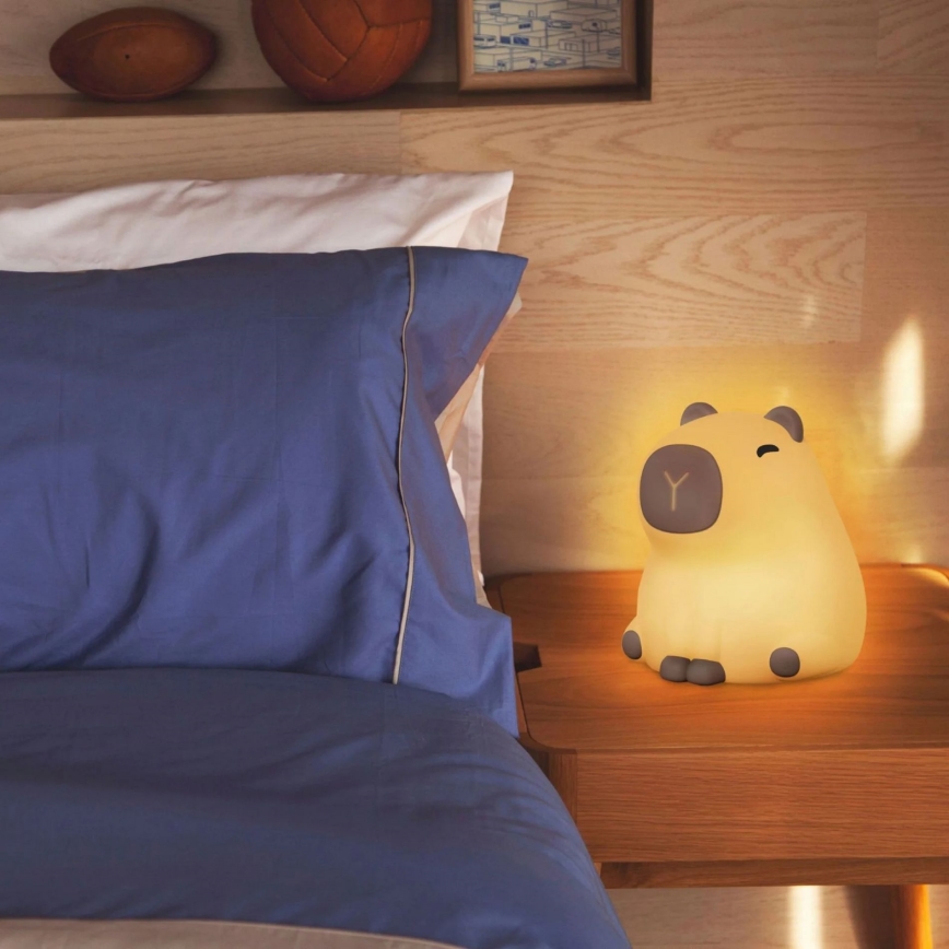 Lampe tactile pour enfants RGBW à intensité variable LED/1W/5V USB 1200 mAh capybara