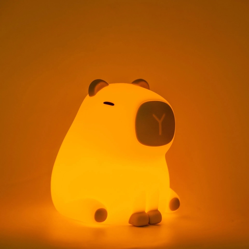 Lampe tactile pour enfants RGBW à intensité variable LED/1W/5V USB 1200 mAh capybara