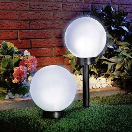 Lampe solaire à LED, 1,2 V, 6500 K, 200 mAh, Ø 10 cm, IP44, blanc/noir