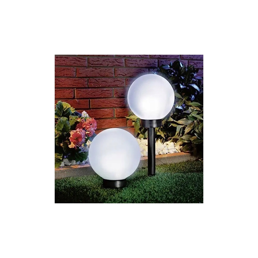 Lampe solaire à LED, 1,2 V, 6500 K, 200 mAh, Ø 10 cm, IP44, blanc/noir