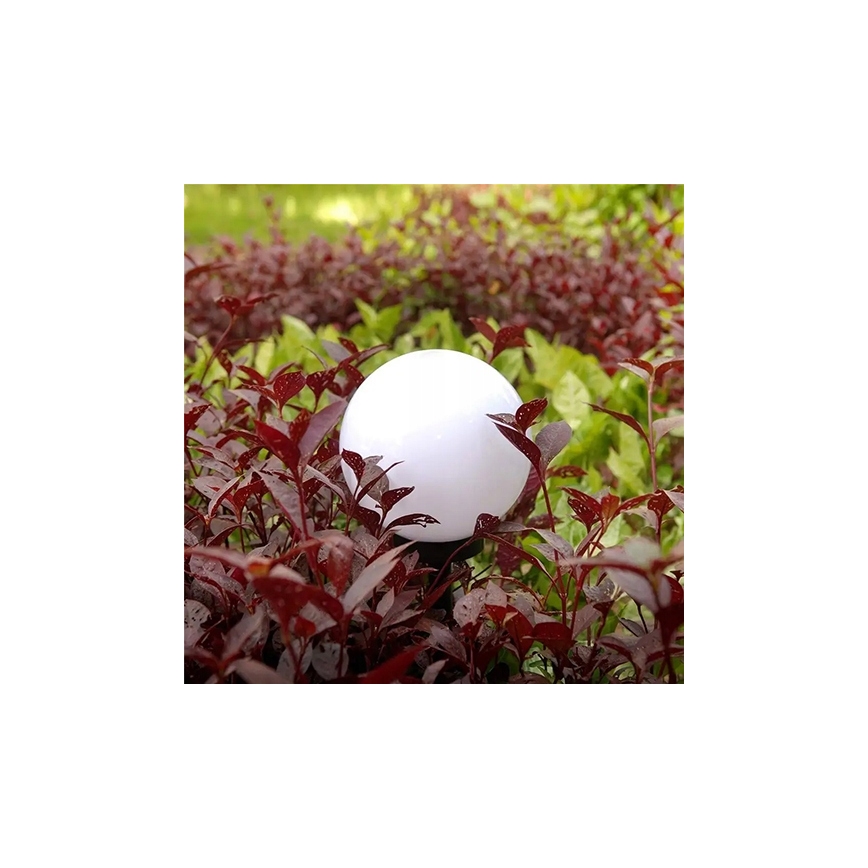 Lampe solaire à LED, 1,2 V, 6500 K, 200 mAh, Ø 10 cm, IP44, blanc/noir