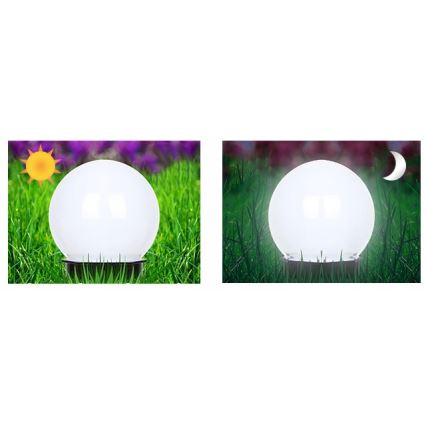 Lampe solaire à LED, 1,2 V, 6500 K, 200 mAh, Ø 10 cm, IP44, blanc/noir