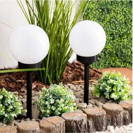 Lampe solaire à LED 1,2 V, 6500 K, 200 mAh, Ø 15 cm, IP44, blanc/noir