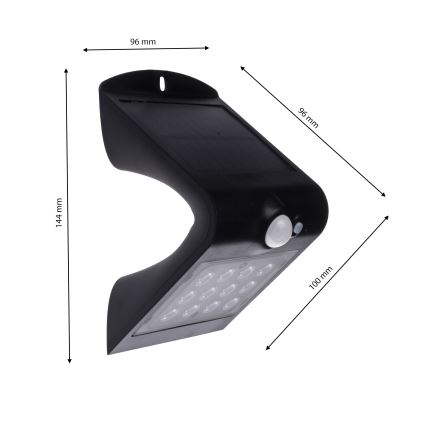 Lampe solaire avec détecteur de mouvement LED/1,5W/1200 mAh 3,7V IP65