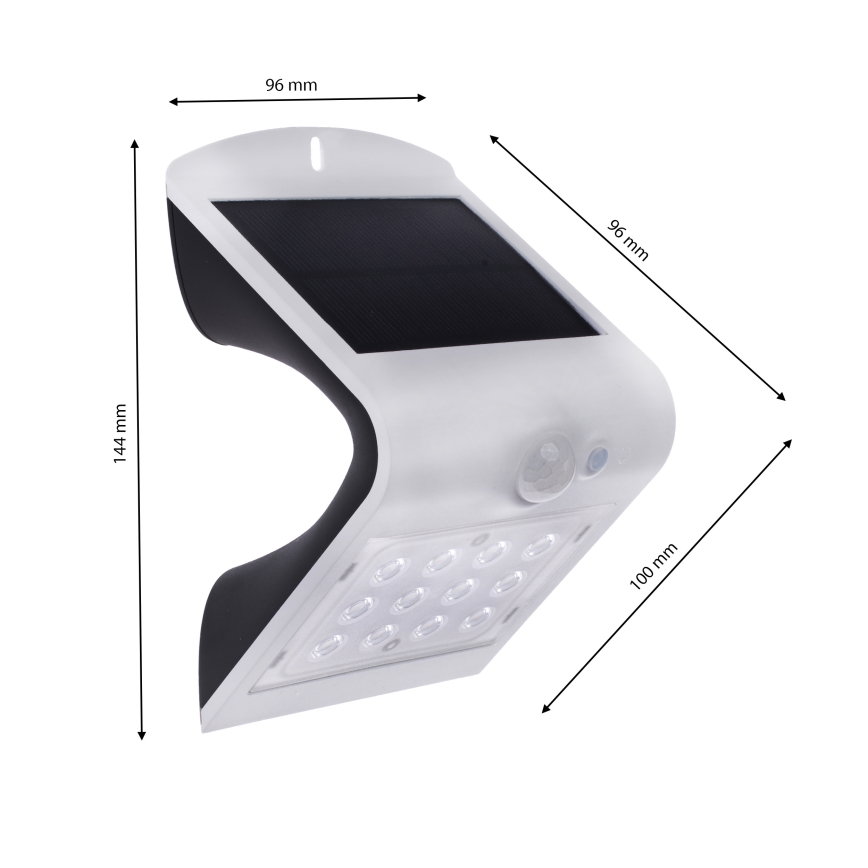 Lampe solaire avec détecteur de mouvement LED/1,5W/3,7V IP65