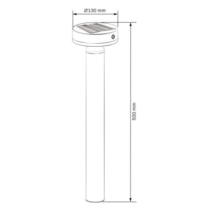Lampe solaire avec détecteur GWINEA LED/4,5W/3,7V 2000 mAh 50 cm IP44 noir