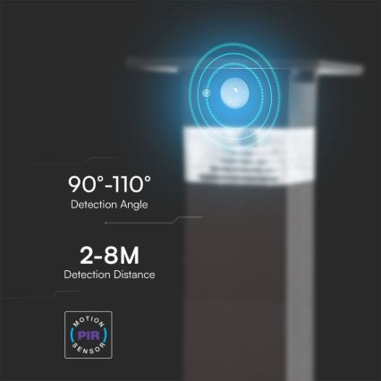 Lampe solaire avec détecteur LED/2,5W/3,7V IP54 3000K 2200 mAh