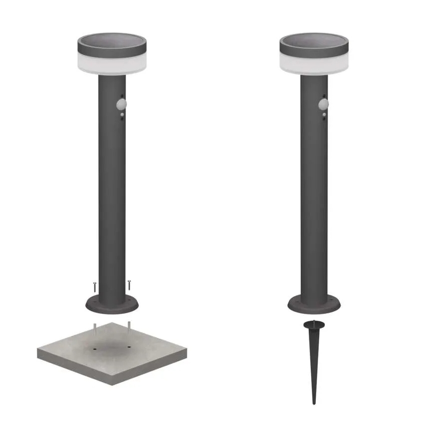 Lampe solaire avec détecteur LED/2W/3,7V 1200 mAh IP44 50 cm