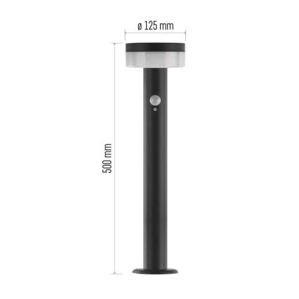 Lampe solaire avec détecteur LED/2W/3,7V 1200 mAh IP44 50 cm
