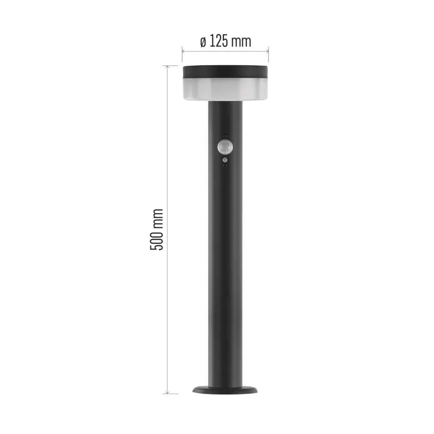 Lampe solaire avec détecteur LED/2W/3,7V 1200 mAh IP44 50 cm