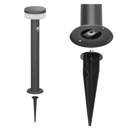 Lampe solaire avec détecteur LED/2W/3,7V 1200 mAh IP44 80 cm