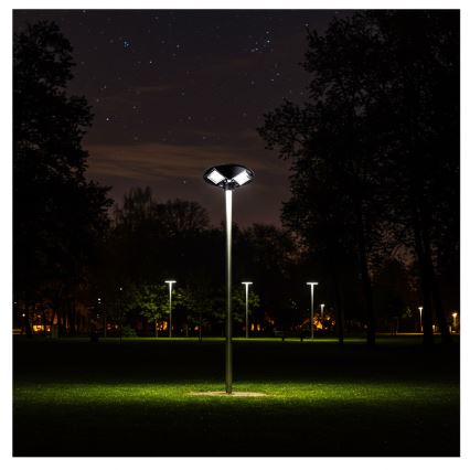 Lampe solaire de rue LED à intensité réglable avec capteur LED/15W/6V 11000 mAh 6500K IP65 noire + télécommande