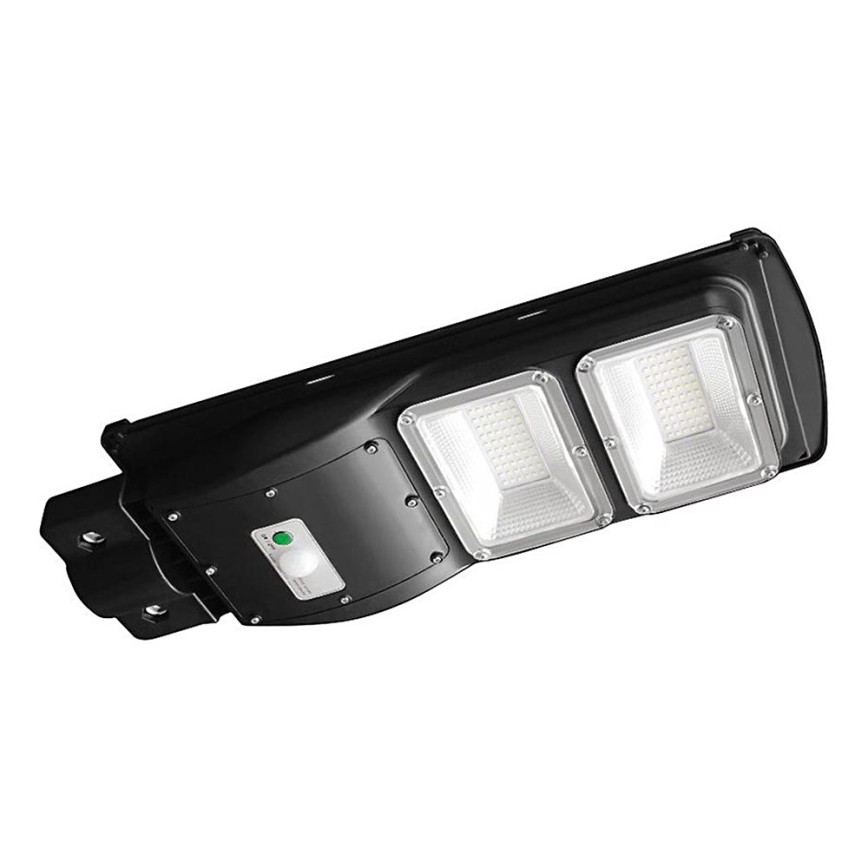 Lampe solaire de rue LED dimmable avec capteur de mouvement et crépuscule LED/8W/3,2V 6000K IP65 9000 mAh noire + télécommande