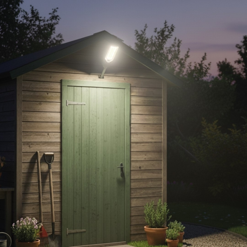 Lampadaire solaire LED dimmable avec capteur VENICE LED/200W/3,2V 12000 mAh IP65 noir + télécommande