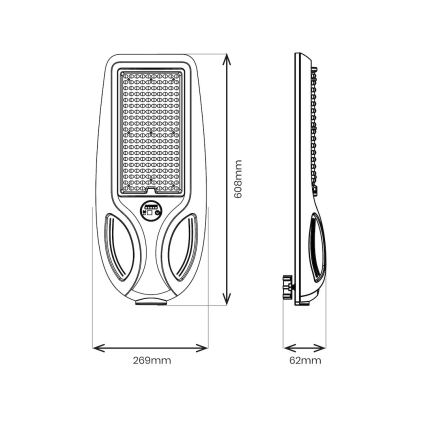 Lampadaire solaire LED dimmable avec capteur VENICE LED/200W/3,2V 12000 mAh IP65 noir + télécommande