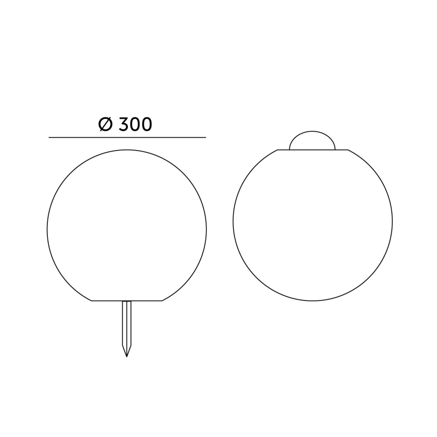 GARDEN BALL — Lampe solaire LED RGBW dimmable, 5 W / 3,7 V, 3000 K, IP54, batterie 2200 mAh, Ø 30 cm + télécommande