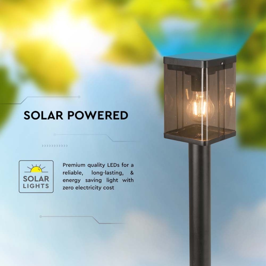 Lampe solaire extérieure avec détecteur LED/2,5W/3,7V 3000K IP54 noir
