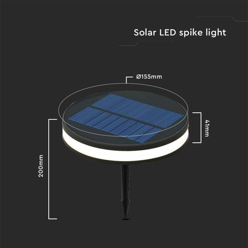 Lampe solaire extérieure LED/1,8W/3,7V IP54 3000K 1800 mAh