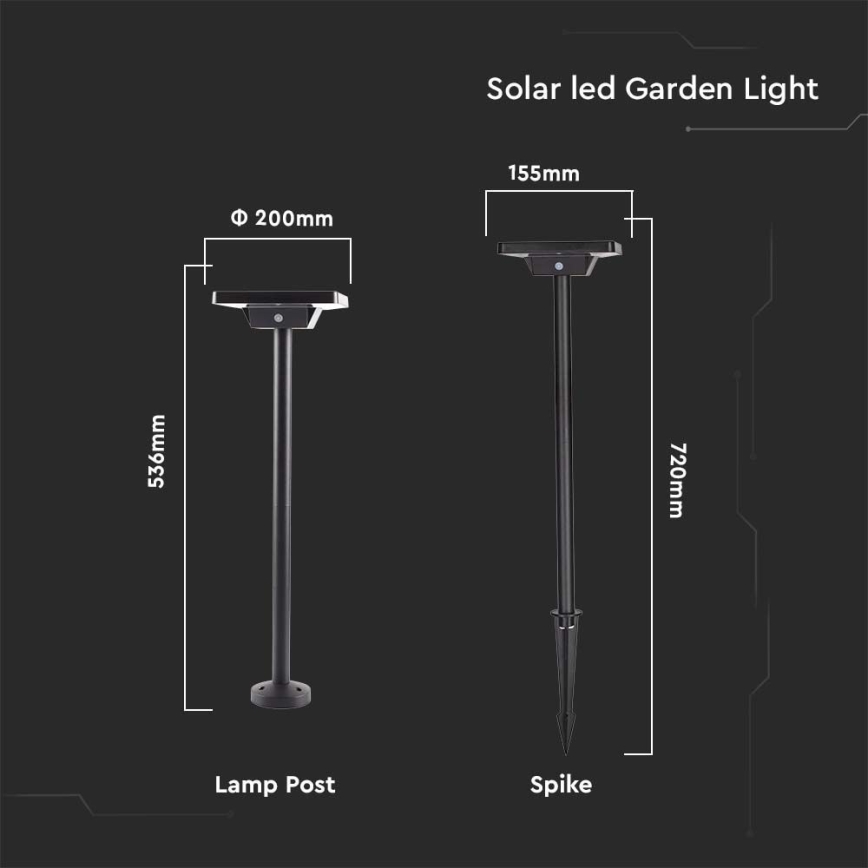 Lampe solaire extérieure 2en1 LED/2W/3,7V IP65 3000/4000/6500K 2600 mAh