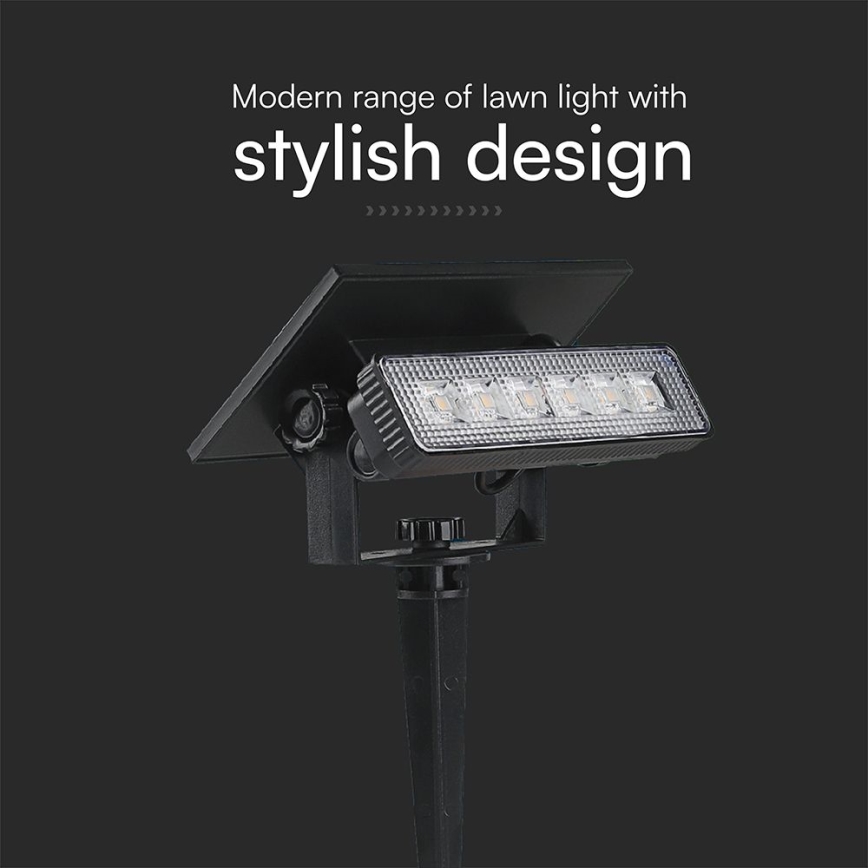 Lampe solaire LED/0,9W/3,7V 3000K IP65 noir
