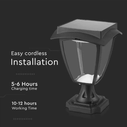 Lampe solaire LED/2W/3,7V 3000/6000K IP65 2200 mAh