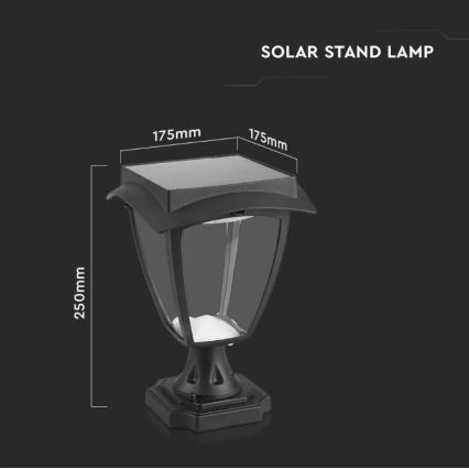 Lampe solaire LED/2W/3,7V 3000/6000K IP65 2200 mAh