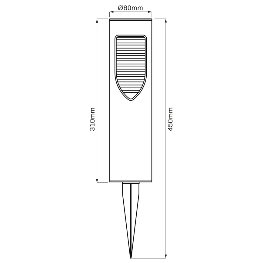 Lampe solaire LED ADDIS, 1,2 V, 600 mAh, IP44, noire
