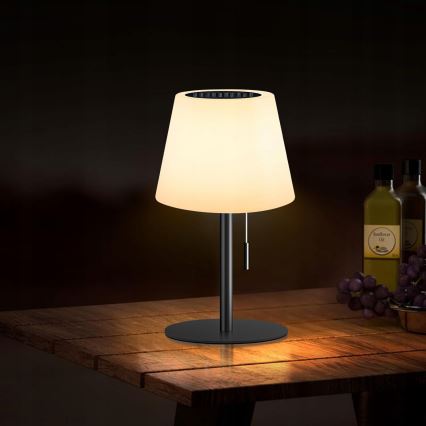 Lampe solaire LED dimmable LED/2W/5V USB 1200 mAh IP44 blanc/noir