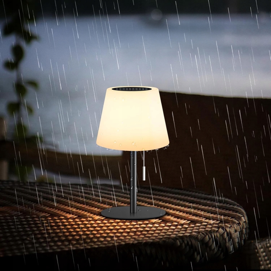 Lampe solaire LED dimmable LED/2W/5V USB 1200 mAh IP44 blanc/noir