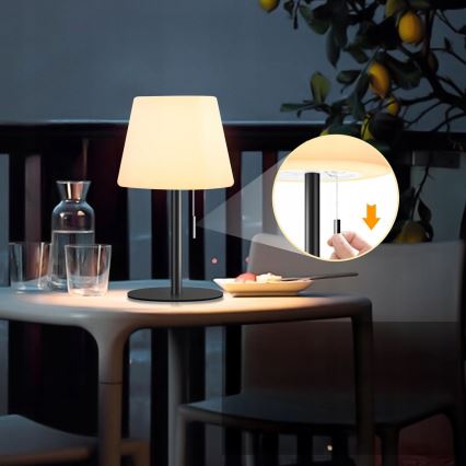 Lampe solaire LED dimmable LED/2W/5V USB 1200 mAh IP44 blanc/noir