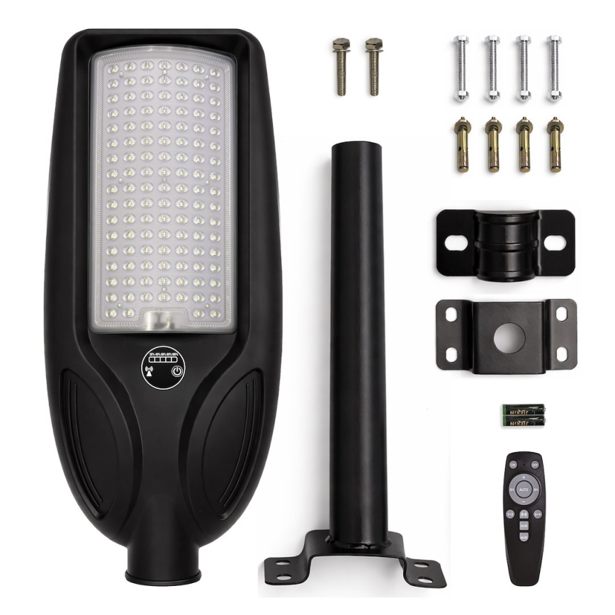 Lampe solaire de rue LED dimmable avec capteur VENICE LED/100W/3,2V 6000 mAh IP65 noire + télécommande