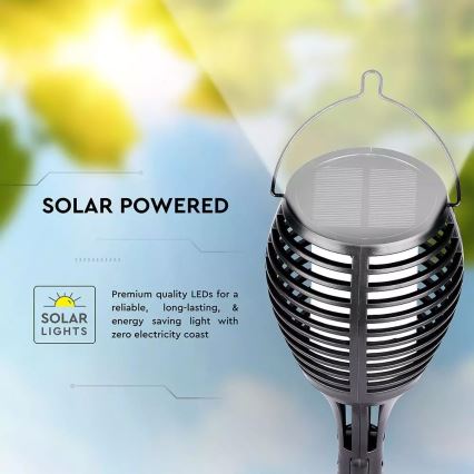 Lampe solaire LED FLAME 4 en 1 LED/0,45W/3,7V IP44 500 mAh