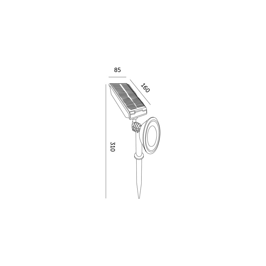 Lampe solaire LED LANCE, 3,7 V, 6000 K, IP44, 1500 mAh