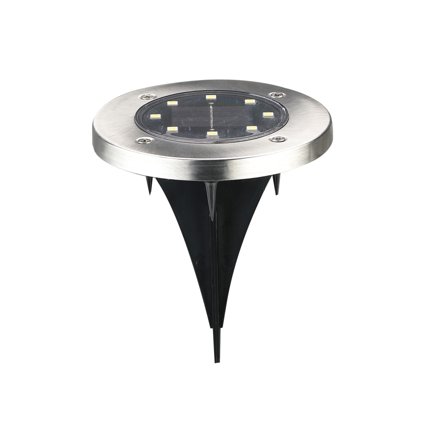 Lampe solaire LED SOLLY, 1,2 V, 6500 K, Ø 11,5 cm, 300 mAh, IP44, chromée