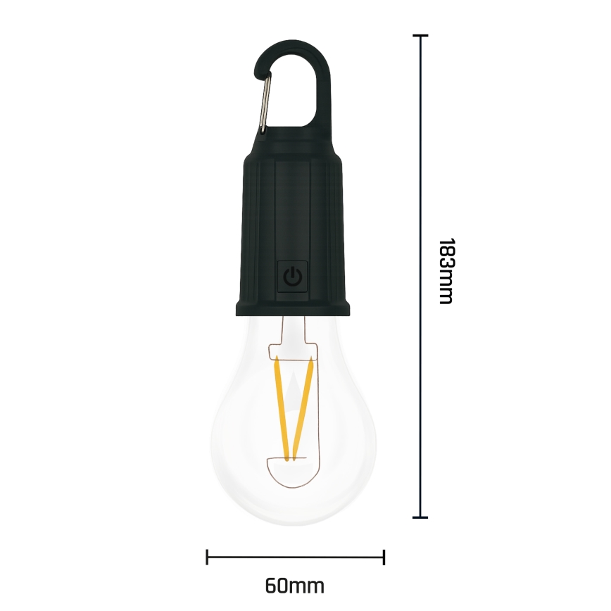 Lampe solaire rechargeable LED LUMINA LUMO LED/USB 300 mAh noire