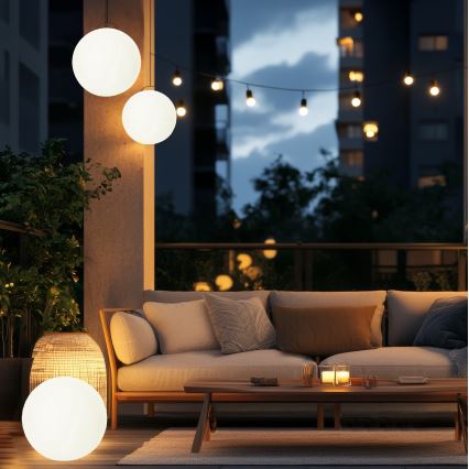 Lampe solaire RGB à intensité variable GARDEN BALL LED/5W/3,7V 3000K IP54 d. 40 cm + Télécommande