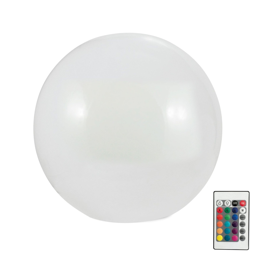 Lampe solaire RGBW BALL LED/3,2V 500 mAh d. 20 cm IP65 + Télécommande