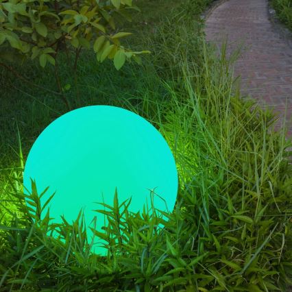 Lampe solaire RGBW BALL LED/3,2V 500 mAh d. 20 cm IP65 + Télécommande