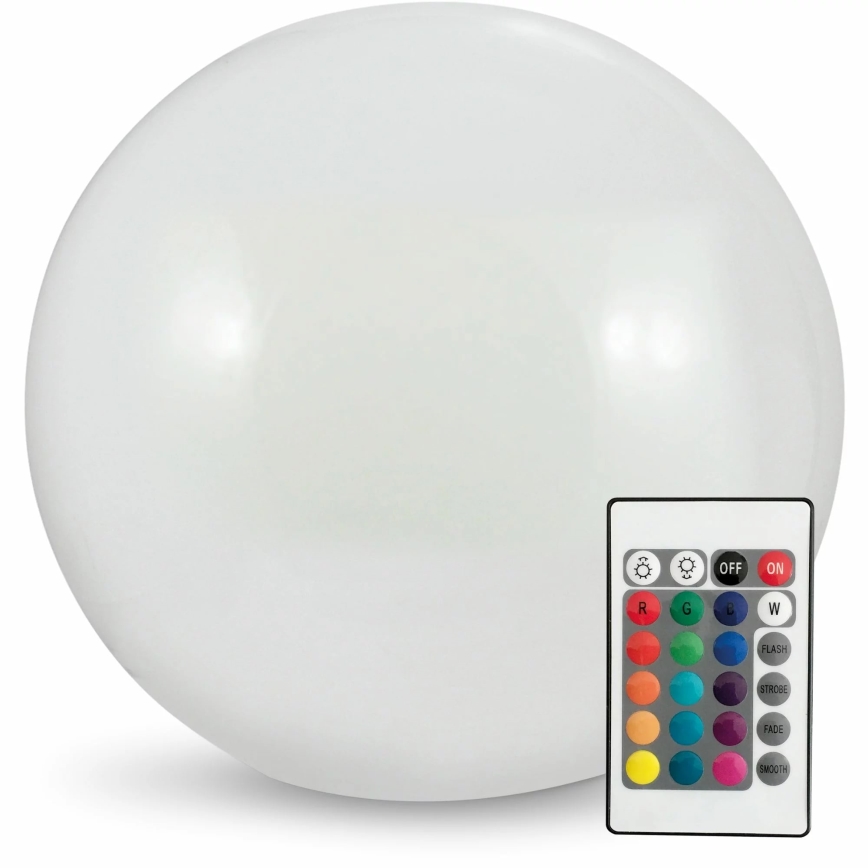 Lampe solaire RGBW BALL LED/3,2V 500 mAh d. 20 cm IP65 + Télécommande