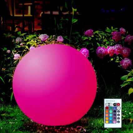 Lampe solaire RGBW BALL LED/3,7V 1500 mAh d. 50 cm IP65 + Télécommande