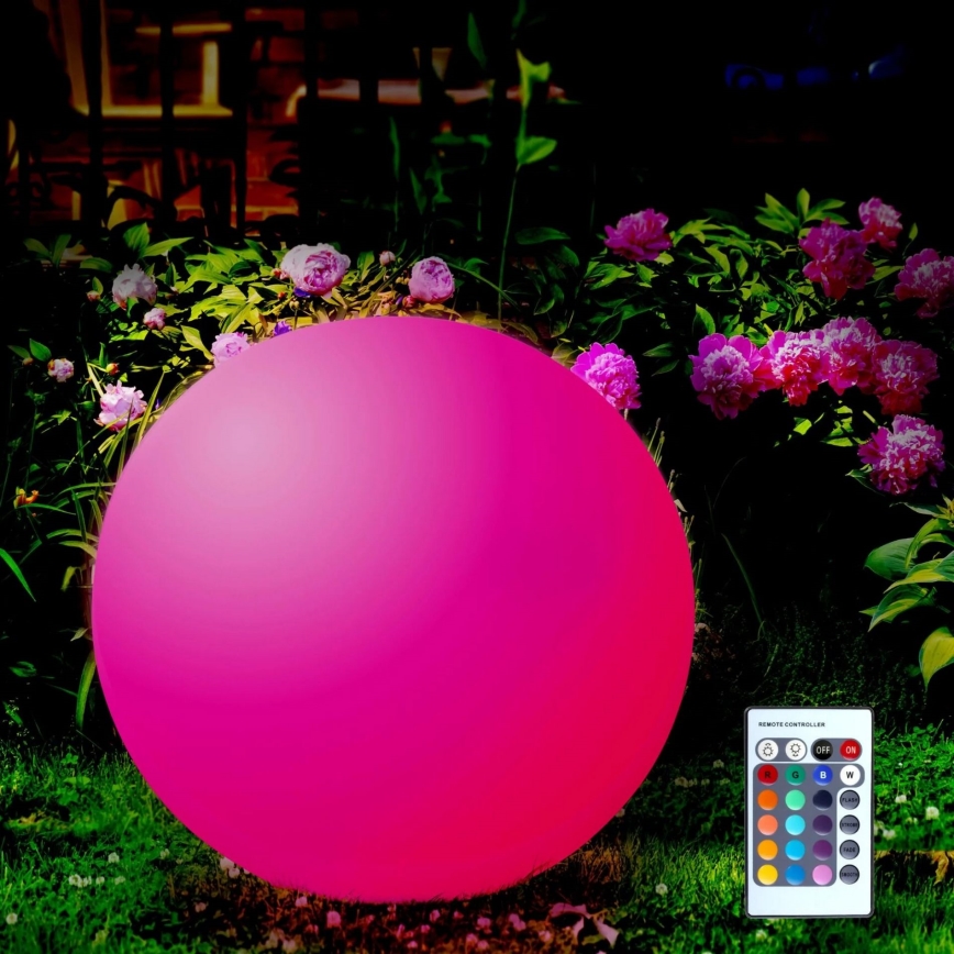 Lampe solaire RGBW BALL LED/3,7V 1500 mAh d. 50 cm IP65 + Télécommande